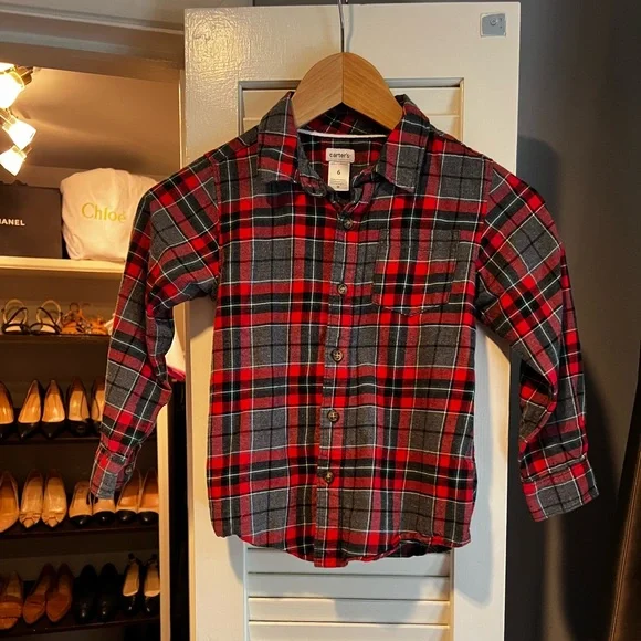 Flannel Button Down Shirt - Picture 1 of 4